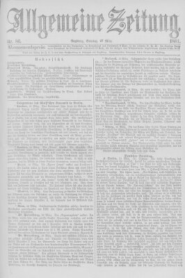Allgemeine Zeitung Sonntag 27. März 1881