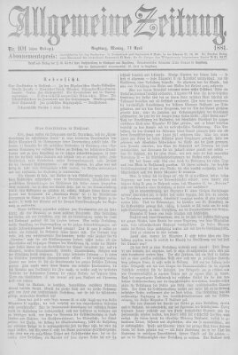 Allgemeine Zeitung Montag 11. April 1881