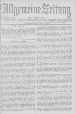 Allgemeine Zeitung Montag 25. April 1881