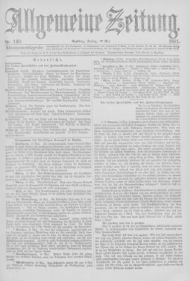 Allgemeine Zeitung Freitag 20. Mai 1881