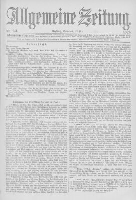 Allgemeine Zeitung Samstag 21. Mai 1881