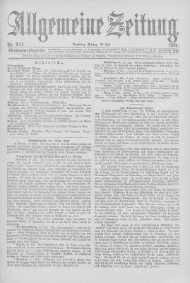 Allgemeine Zeitung Freitag 29. Juli 1881