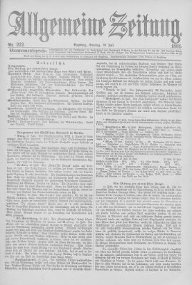Allgemeine Zeitung Sonntag 31. Juli 1881