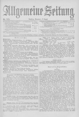 Allgemeine Zeitung Samstag 13. August 1881