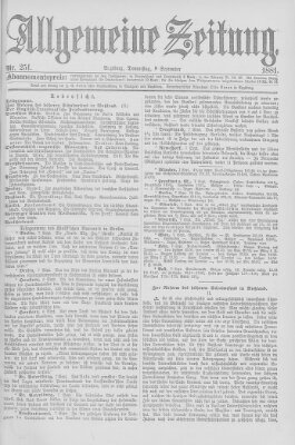 Allgemeine Zeitung Donnerstag 8. September 1881