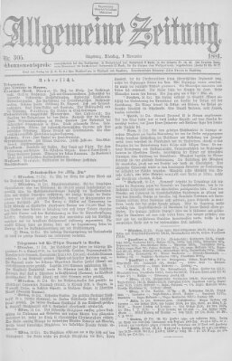 Allgemeine Zeitung Dienstag 1. November 1881