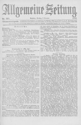 Allgemeine Zeitung Dienstag 6. Dezember 1881