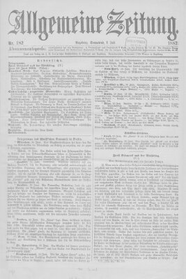 Allgemeine Zeitung Samstag 1. Juli 1882