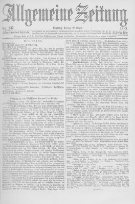 Allgemeine Zeitung Freitag 25. August 1882