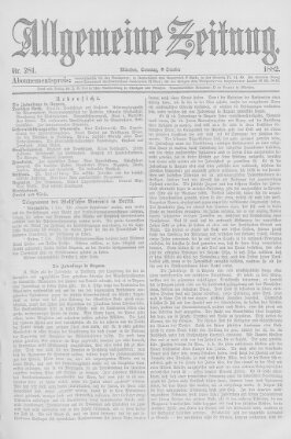 Allgemeine Zeitung Sonntag 8. Oktober 1882