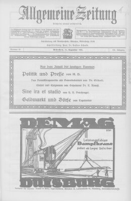 Allgemeine Zeitung Sonntag 11. Dezember 1921