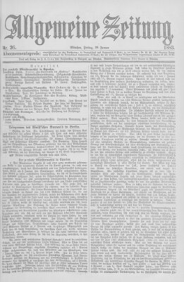 Allgemeine Zeitung Freitag 26. Januar 1883