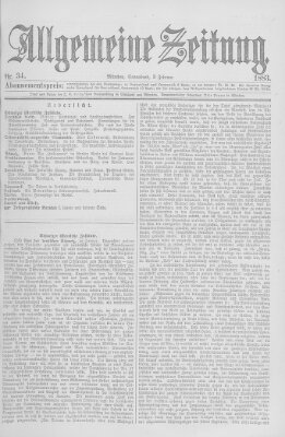 Allgemeine Zeitung Samstag 3. Februar 1883