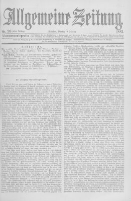 Allgemeine Zeitung Montag 5. Februar 1883