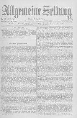 Allgemeine Zeitung Montag 19. Februar 1883
