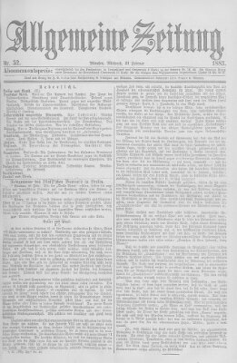 Allgemeine Zeitung Mittwoch 21. Februar 1883