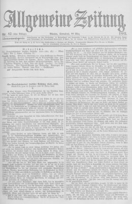 Allgemeine Zeitung Samstag 24. März 1883