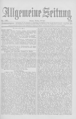 Allgemeine Zeitung Dienstag 10. April 1883