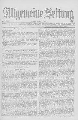 Allgemeine Zeitung Dienstag 8. Mai 1883