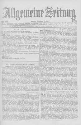 Allgemeine Zeitung Samstag 12. Mai 1883