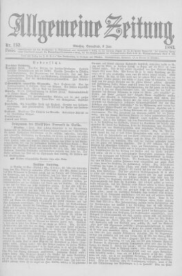 Allgemeine Zeitung Samstag 2. Juni 1883