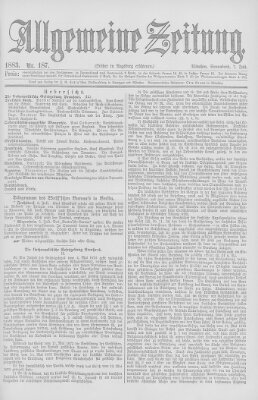 Allgemeine Zeitung Samstag 7. Juli 1883