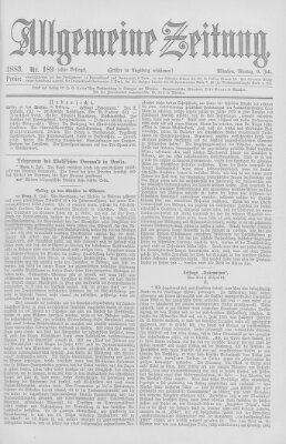 Allgemeine Zeitung Montag 9. Juli 1883