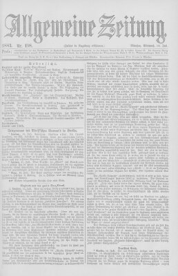 Allgemeine Zeitung Mittwoch 18. Juli 1883