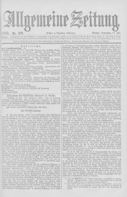 Allgemeine Zeitung Donnerstag 19. Juli 1883