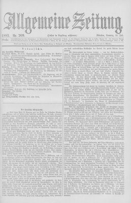 Allgemeine Zeitung Sonntag 29. Juli 1883