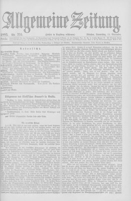 Allgemeine Zeitung Donnerstag 13. September 1883