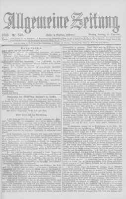 Allgemeine Zeitung Sonntag 16. September 1883