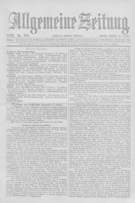 Allgemeine Zeitung Dienstag 16. Oktober 1883