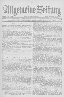 Allgemeine Zeitung Samstag 10. November 1883