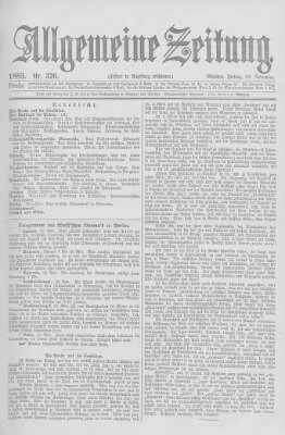 Allgemeine Zeitung Freitag 23. November 1883