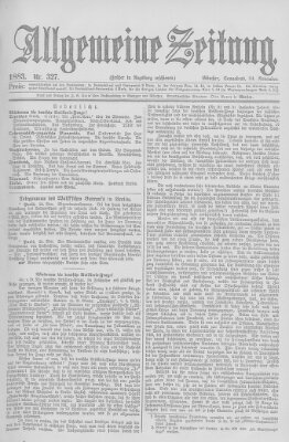 Allgemeine Zeitung Samstag 24. November 1883