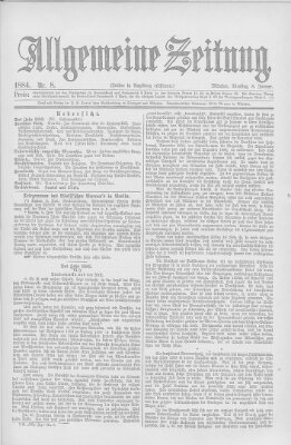 Allgemeine Zeitung Dienstag 8. Januar 1884