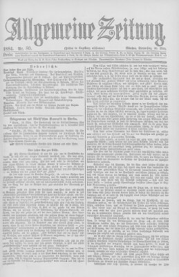Allgemeine Zeitung Donnerstag 20. März 1884