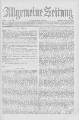 Allgemeine Zeitung Freitag 28. März 1884