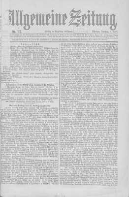 Allgemeine Zeitung Dienstag 1. April 1884