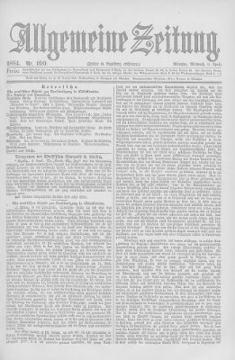 Allgemeine Zeitung Mittwoch 9. April 1884