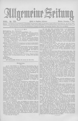 Allgemeine Zeitung Donnerstag 8. Mai 1884