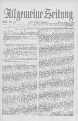 Allgemeine Zeitung Sonntag 11. Mai 1884