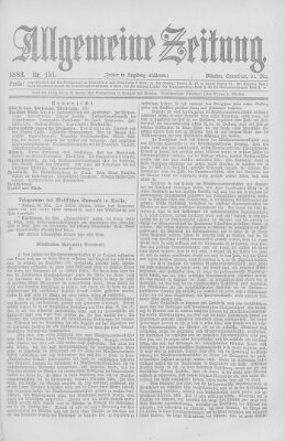 Allgemeine Zeitung Samstag 31. Mai 1884
