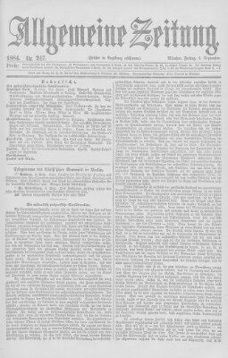 Allgemeine Zeitung Freitag 5. September 1884