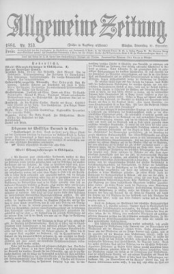 Allgemeine Zeitung Donnerstag 11. September 1884