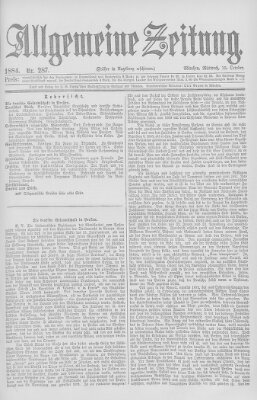 Allgemeine Zeitung Mittwoch 15. Oktober 1884