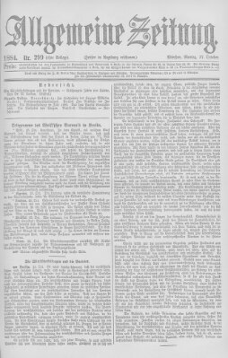Allgemeine Zeitung Montag 27. Oktober 1884