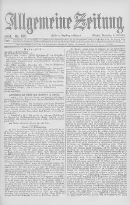 Allgemeine Zeitung Donnerstag 6. November 1884