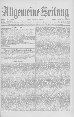 Allgemeine Zeitung Dienstag 16. Dezember 1884